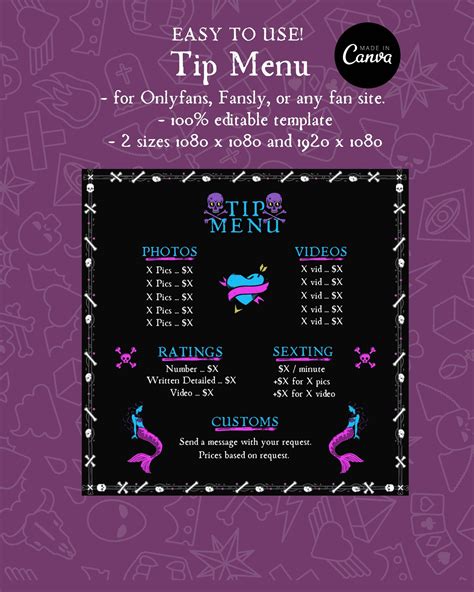 tip menu ideas|OnlyFans Menu Ideas, Tips & Examples (3 Free Templates)